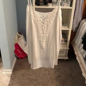 American eagle white tank with detail